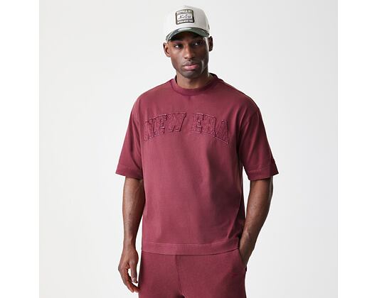 Triko New Era - Branded Washed Oversized Tee - Burgundy