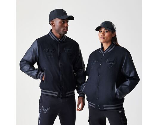 Bunda New Era - NBA Tonal Patch Varsity - Chicago Bulls - Black