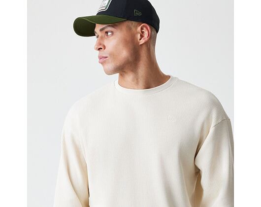 Triko New Era - Branded Longsleeve Waffle Tee - Cream