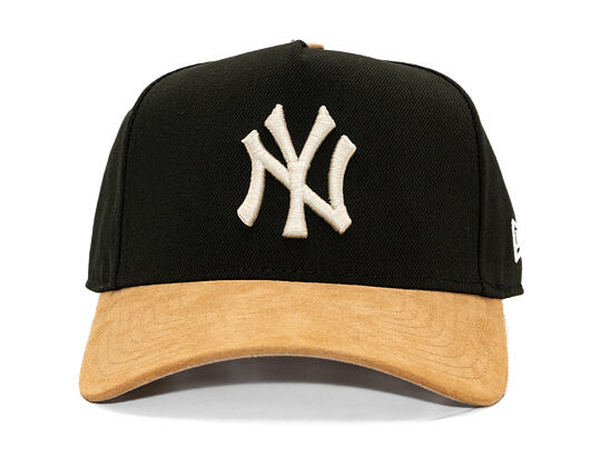 Kšiltovka New Era - MLB Suede Visor 9FORTY A-Frame - NY Yankees - Black / Camel