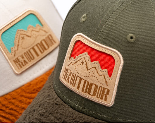 Dětská Kšiltovka New Era - Branded Kids Outdoor 9FORTY - Olive / Orange