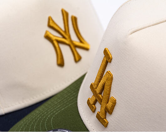 Kšiltovka New Era - MLB WS Patch 9FORTY A-Frame - LA Dodgers - Cream / Rifle Green