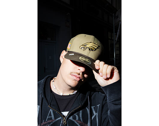 Kšiltovka New Era - NFL25 "Salute to Service" - 9SEVENTY Stretch-Snap - Philadelphia Eagles