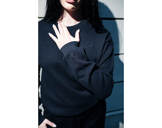Triko New Era - Branded Longsleeve Waffle Tee - Black
