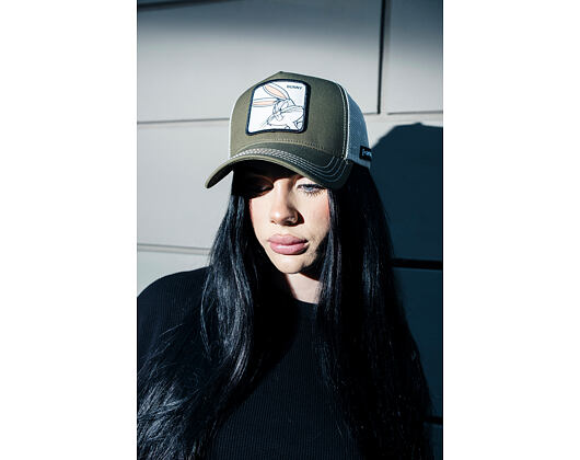 Kšiltovka Capslab - Trucker Looney Tunes - Bugs Bunny - Olive / White