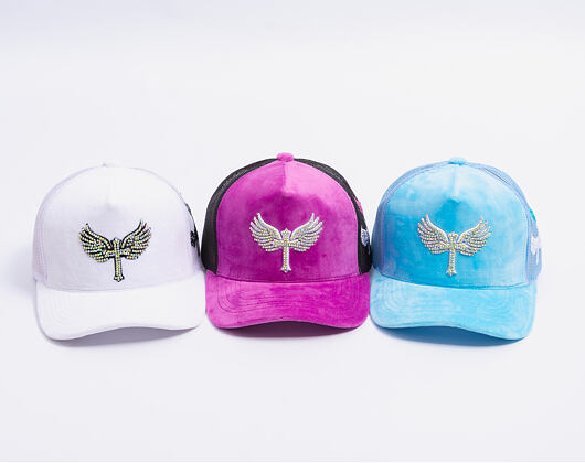 Kšiltovka Reflection Luxury Velvet Rhinostones Grape Purple