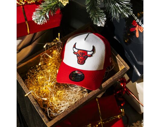 Kšiltovka New Era - NBA Team Clear 9FORTY Trucker - Chicago Bulls - White / Red