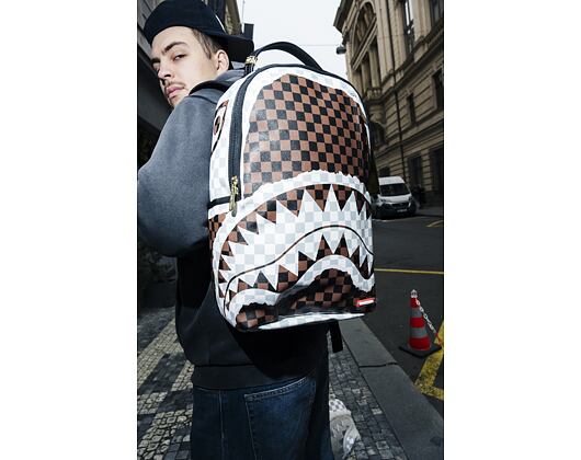 Batoh Sprayground Cream And Brown Tear Check Backpack