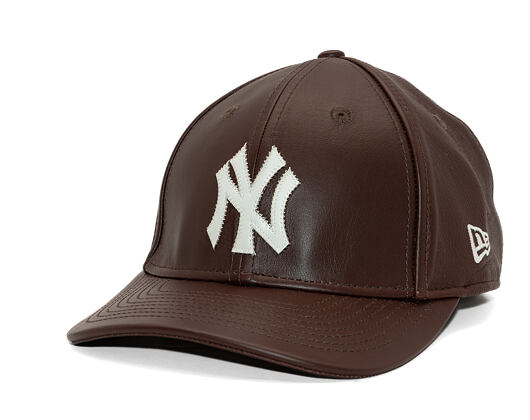 Kšiltovka New Era - MLB IMAGE DROP - Leather 9FORTY M-CROWN - NY Yankees - Brown