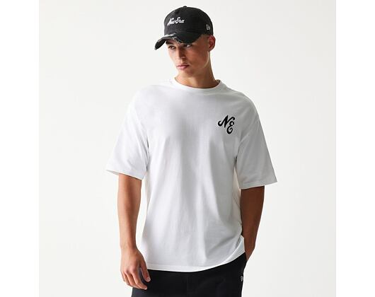 Triko New Era - Floral Graphic Oversized Tee - White