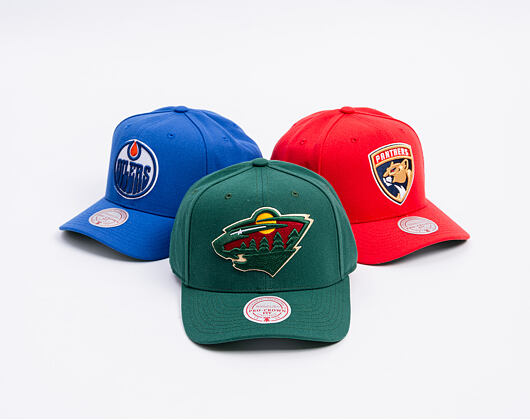 Kšiltovka Mitchell & Ness - Minnesota Wild - Team Ground 2.0 Pro Snapback - Hunter Green