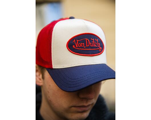 Kšiltovka Von Dutch - Trucker - Classic Logo - Beige/Navy/Red