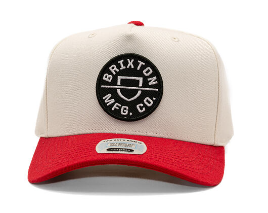 Kšiltovka Brixton - Crest MP Snapback - Off White/Rush
