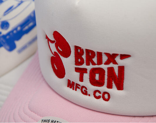 Kšiltovka Brixton - Cherry MP Trucker - Off White/Pink