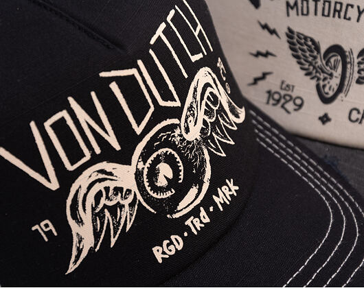 Kšiltovka Von Dutch - Trucker - Eye Out Side Patch Black/White