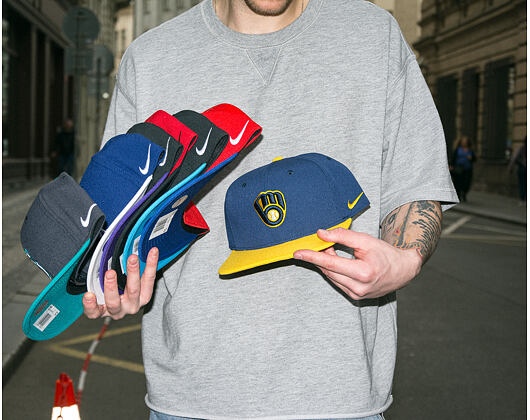 Kšiltovka Nike - Dri-Fit Pro - Milwaukee Brewers - Midnight Navy 44B/Amarillo 78H