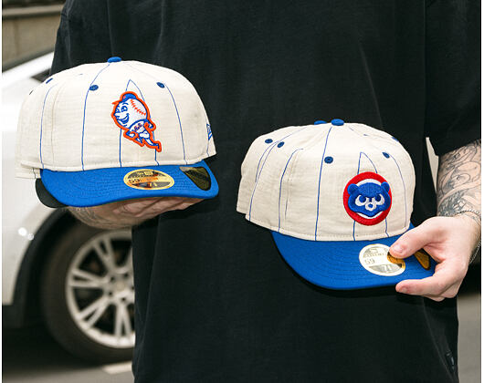 Kšiltovka New Era - MLB Retro Linen Pinstripe 59FIFTY Retro Crown - NY Mets - Mr. Met - Off White
