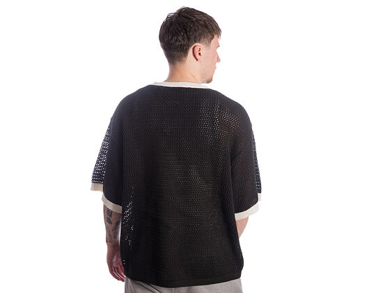 Triko Karl Kani - Cursive Varsity Crochet Boxy T-Shirt - Black