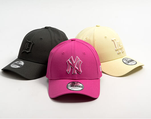 Kšiltovka New Era - MLB Team Outline 9FORTY - NY Yankees - Fuchsia / White