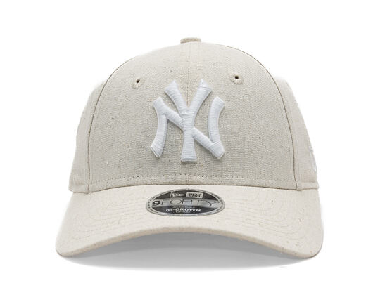 Dětská Kšiltovka New Era - MLB Linen 9FORTY M-CROWN - NY Yankees - Stone / White