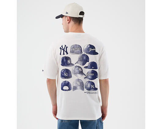 Triko New Era - MLB Cap Graphic Oversized Tee - NY Yankees - White