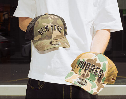 Kšiltovka New Era - MLB Wordmark Camo 9FORTY M-CROWN - NY Yankees - Woodland Camo