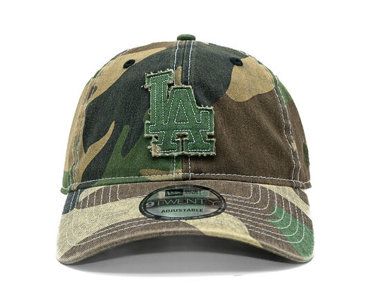 Kšiltovka New Era - MLB Distressed Woodland 9TWENTY - LA Dodgers - Green