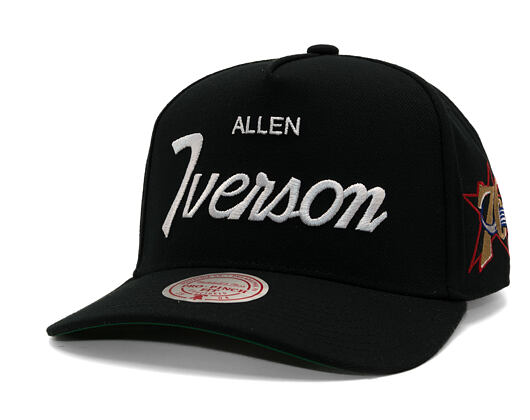 Kšiltovka Mitchell & Ness - Player Script Hwc - NBA - Philadelphia 76Ers - Allen Iverson - Black
