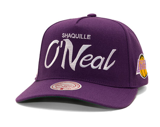 Kšiltovka Mitchell & Ness - Player Script Hwc - NBA - Los Angeles Lakers - Shaquille O'Neal - Purple