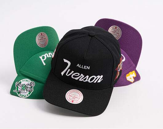 Kšiltovka Mitchell & Ness - Player Script Hwc - NBA - Philadelphia 76Ers - Allen Iverson - Black