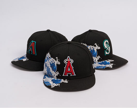 Kšiltovka New Era - MLB "Tidal Wave" 59FIFTY - Anaheim Angels - Black
