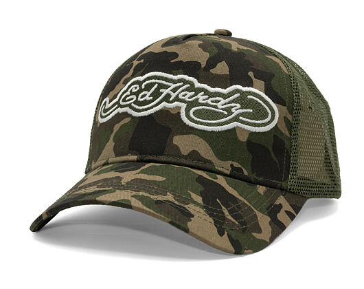 Kšiltovka Ed Hardy - Embroidery Applique Cord 5 Panel Trucker Cap