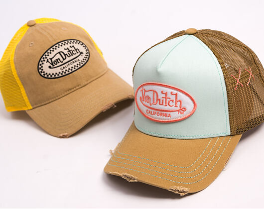 Kšiltovka Von Dutch - Trucker - Mint / Tan