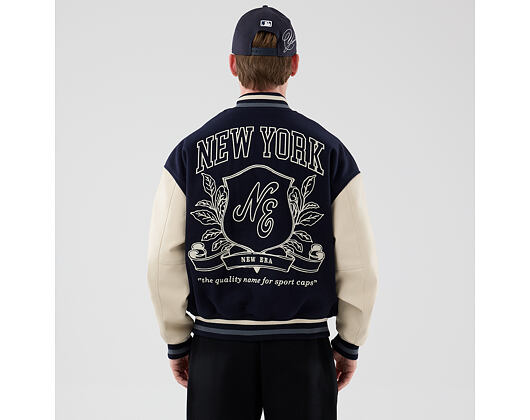 Bunda New Era - Branded Oversized Varsity Jacket - Navy