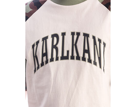 Triko Karl Kani - Sport College Boxy Raglan T-Shirt - Cream/Camo
