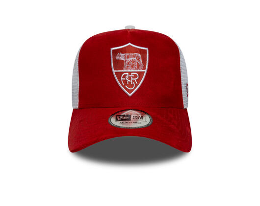 Kšiltovka New Era - Faux Suede 9FORTY A-Frame Trucker - AS Roma - Red