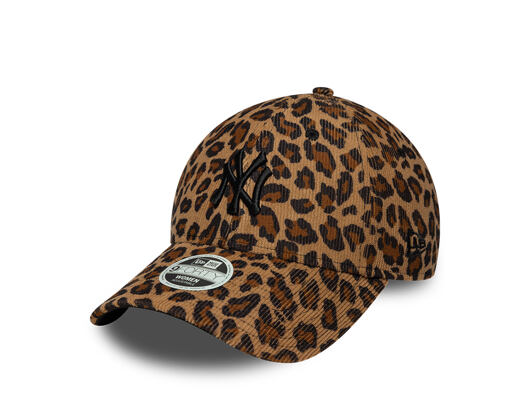 Dámská Kšiltovka New Era - MLB Leopard Cord 9FORTY - NY Yankees - Stone / Black