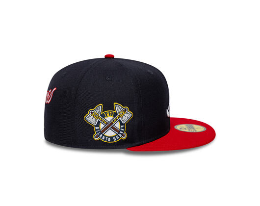 Kšiltovka New Era - MLB IMAGE DROP Cooperstown Icon 59FIFTY - Atlanta Braves - Navy / Scarlet