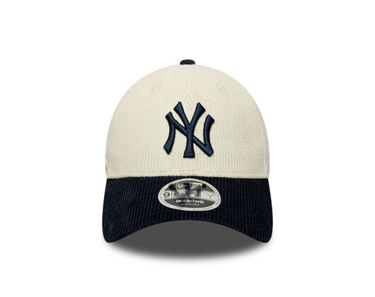 Kšiltovka New Era - MLB Cord 9FORTY M-CROWN - NY Yankees - Cream / Navy
