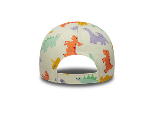 Dětská Kšiltovka New Era - Branded All-Over Dino Print 9FORTY - Cream