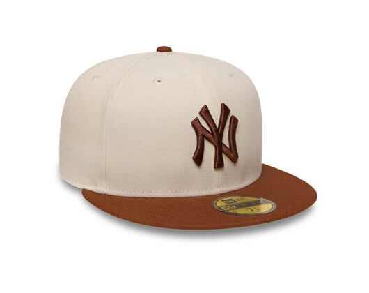 Kšiltovka New Era - MLB League Essential 59FIFTY - NY Yankees - Cream / Deep Auburn