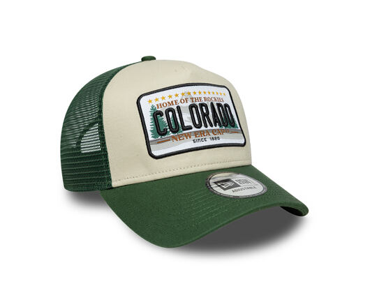 Kšiltovka New Era - Branded Licence Plate 9FORTY A-Frame Trucker - Cilantro Green / Stone