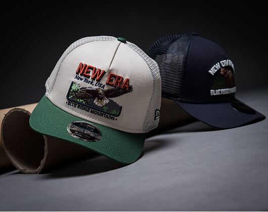 Kšiltovka New Era - Branded Graphic 9FORTY M-CROWN A-Frame Trucker - Cream / Cilantro Green