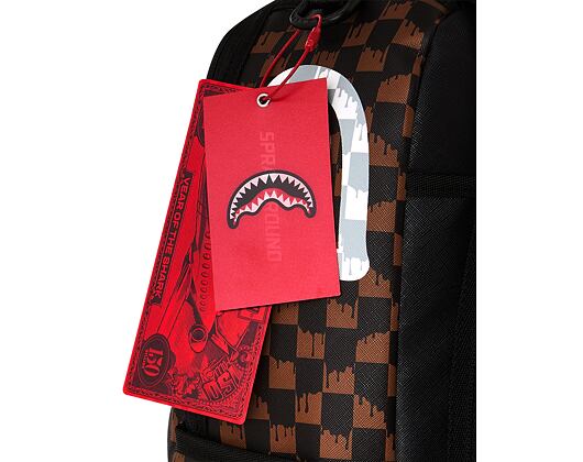 Batoh Sprayground - Brown And Cream Drip Check Shark Backpack