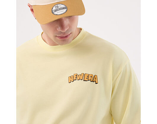 Triko New Era - Branded Beach Party Graphic Oversized Tee - Yellow