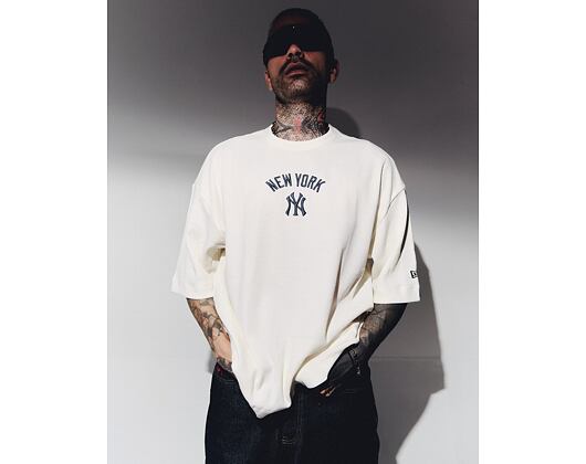 Triko New Era - MLB Waffle Box Tee - NY Yankees - Off White