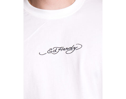 Triko Ed Hardy - Mens Don Wolf Eagle Panther Relaxed T-Shirt - White