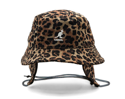 Klobouk Kangol - Interlock Earfap Bucket - Leopard Tan
