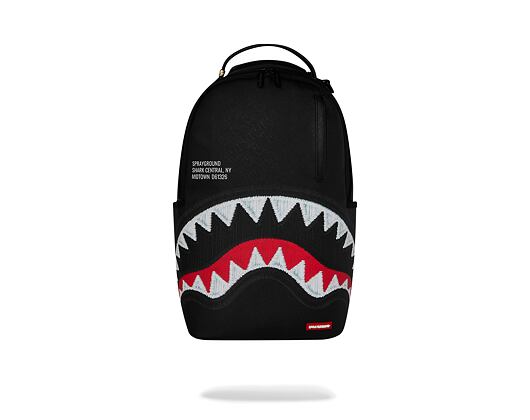 Batoh Sprayground - Shark Central Black Embroidered Shark Backpack