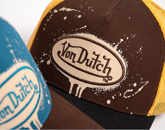 Kšiltovka Von Dutch - Baseball - Print & Embroidery - Yellow / Brown